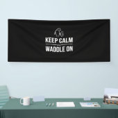 Pinguïns houden kalm en watten aan spandoek (Beurs)