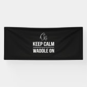 Pinguïns houden kalm en watten aan spandoek (Horizontaal)