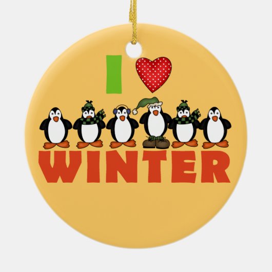 Pinguïns Ik hou van Winter Keepsake Ornament (Achterkant)