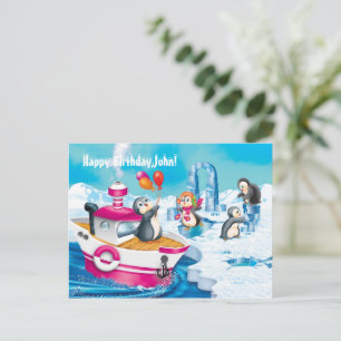 pinguïns in Antarctica Briefkaart