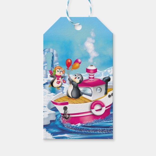 pinguïns in Antarctica Cadeaulabel (Voorkant)