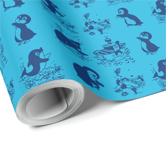 pinguïns in Antarctica Cadeaupapier (Rol Hoek)