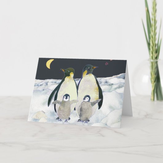 Pinguïns in Antarctica Feestdagen Kaart (Voorkant)