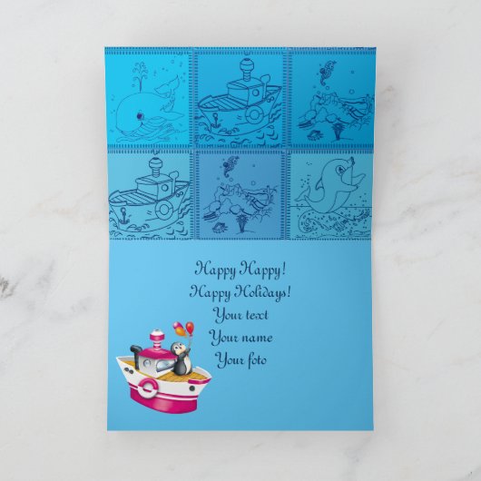 pinguïns in Antarctica Feestdagen Kaart (Binnen)