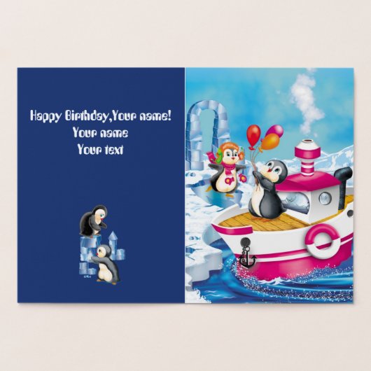 pinguïns in Antarctica Folie Kaarten (Binnen)