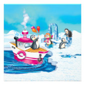 pinguïns in Antarctica Foto Afdruk (Voorkant)