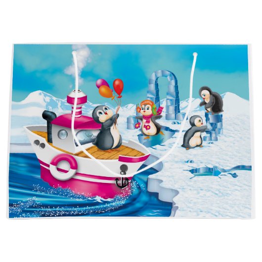 pinguïns in Antarctica Groot Cadeauzakje (Voorkant)