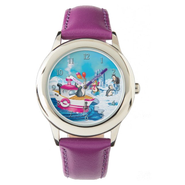 pinguïns in Antarctica Horloge (Voorkant)