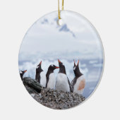 Pinguïns in Antarctica Keramisch Ornament (Links)