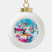 pinguïns in Antarctica Keramische Bal Ornament (Voorkant)