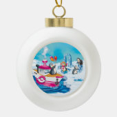 pinguïns in Antarctica Keramische Bal Ornament (Voorkant)