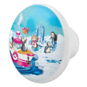 pinguïns in Antarctica Keramische Knop (Rechts)