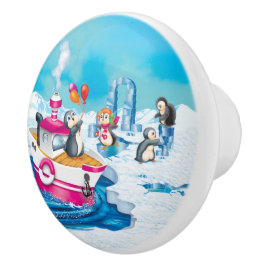 pinguïns in Antarctica Keramische Knop