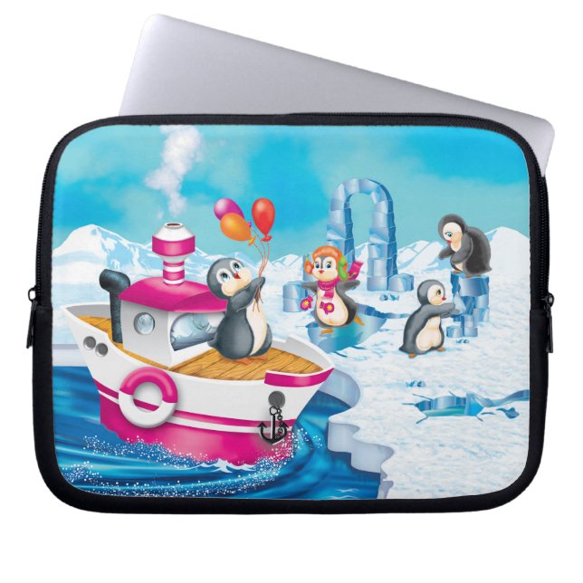 pinguïns in Antarctica Laptop Sleeve (Voorkant)