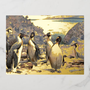 Pinguïns in Antarctica  natuur Folie Feestdagen Briefkaart