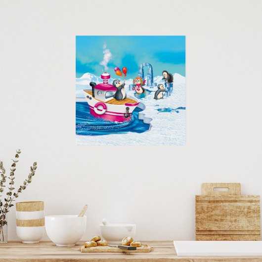 pinguïns in Antarctica Poster (Keuken)