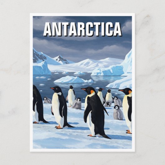 Pinguïns in Antarctica Reizen Briefkaart (Voorkant)