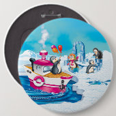 pinguïns in Antarctica Ronde Button 6,0 Cm (Voorkant /achterkant)
