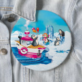 pinguïns in Antarctica Ronde Button 6,0 Cm (In situ)