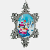 pinguïns in Antarctica Tin Sneeuwvlok Ornament (Links)