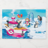 pinguïns in Antarctica Voedselcontainer Etiket (Enkel label)