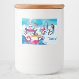 pinguïns in Antarctica Voedselcontainer Etiket