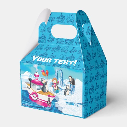 pinguïns in Antarctica voor de jongen Bedankdoosjes (Voorkant Zijde)