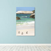 Pinguïns in Boulders Beach, Simons Town, South 2 Canvas Afdruk (Insitu (Houten vloer))