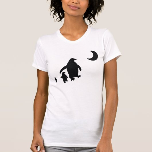 Pinguïns in de Antarctische maan T-shirt (Voorkant)