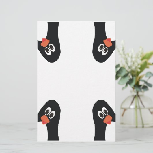 Pinguïns in de hoek Grappig en schattig Briefpapier (Staand voorkant)