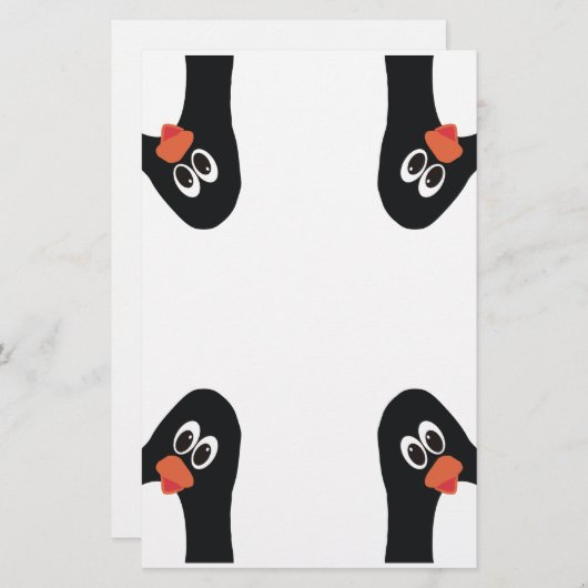 Pinguïns in de hoek Grappig en schattig Briefpapier (Voorkant / Achterkant)