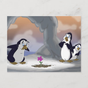 Pinguïns in de lente briefkaart
