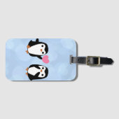 Pinguïns in de liefde bagagelabel (Voorkant (horizontaal))