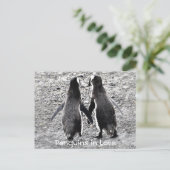 Pinguïns in de liefde briefkaart (Staand voorkant)