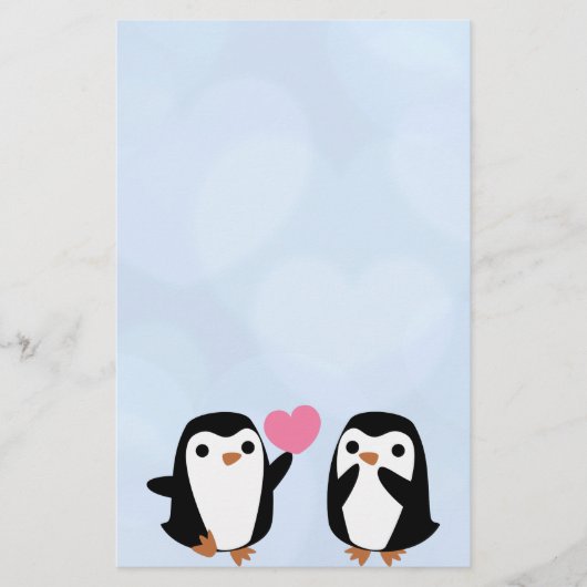 Pinguïns in de liefde briefpapier (Voorkant)