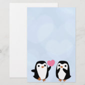 Pinguïns in de liefde briefpapier (Voorkant / Achterkant)