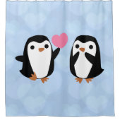Pinguïns in de liefde douchegordijn (Voorkant)
