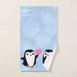 Pinguïns in de liefde handdoek
