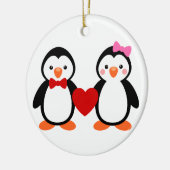 Pinguïns in de liefde keramisch ornament (Links)