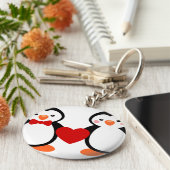 Pinguïns in de liefde sleutelhanger (Zijkant)