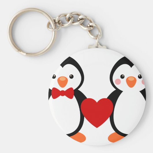 Pinguïns in de liefde sleutelhanger (Voorkant)