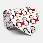 Pinguïns in de liefde stropdas (Opgerold)