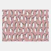 Pinguïns in het sneeuwpatroon inpakpapier vel (Voorkant 3)