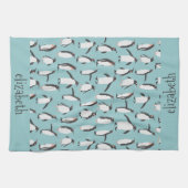 Pinguïns in het sneeuwpatroon theedoek (Horizontaal)