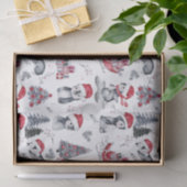 Pinguïns in het winterpatroon van Santa Hats Tissuepapier (Geschenk)