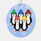 Pinguïns in kerstboomversiering met winterse Pette Keramisch Ornament (Links)