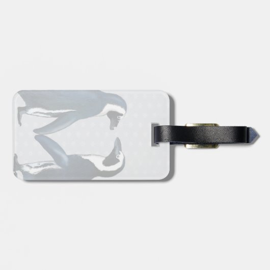 Pinguïns in liefde bagagelabel (Achterkant horizontaal)