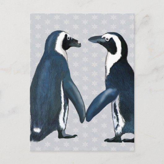 Pinguïns in liefde briefkaart (Voorkant)