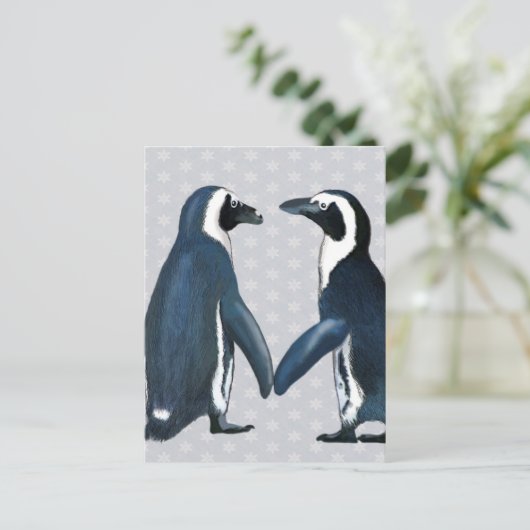 Pinguïns in liefde briefkaart (Staand voorkant)