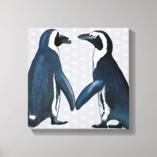 Pinguïns in liefde canvas afdruk